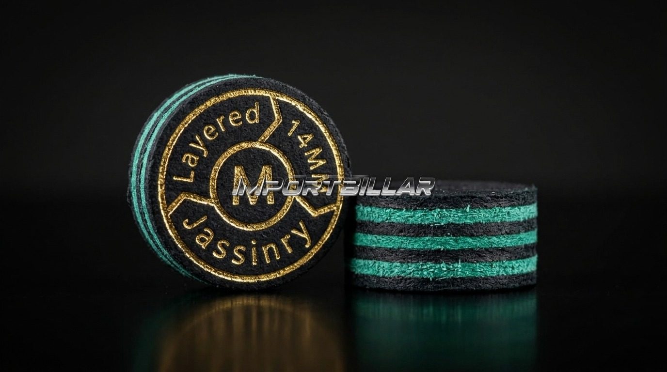 Casquillo Jassinry Negro-Verde de 6 capas: casquillos de billar IMPORTBILLAR